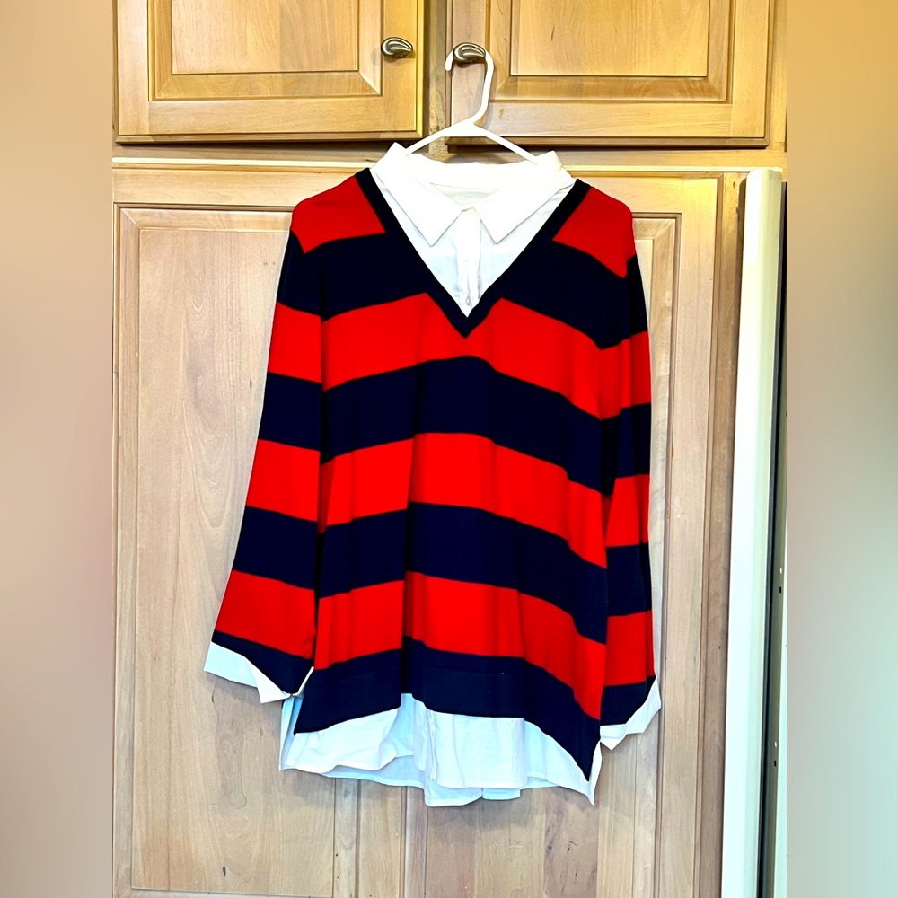 CLASSIC TOMMY HILFIGER 2in1 TUNIC RUGBY PLUS SIZE 2X